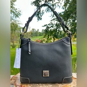 Dooney & Bourke Black Pebble Grain Hobo NWT